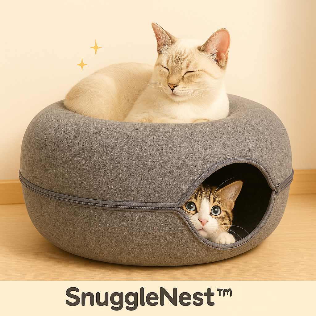 SnuggleNest™ The Ultimate Cozy Donut Bed for Happy Cats