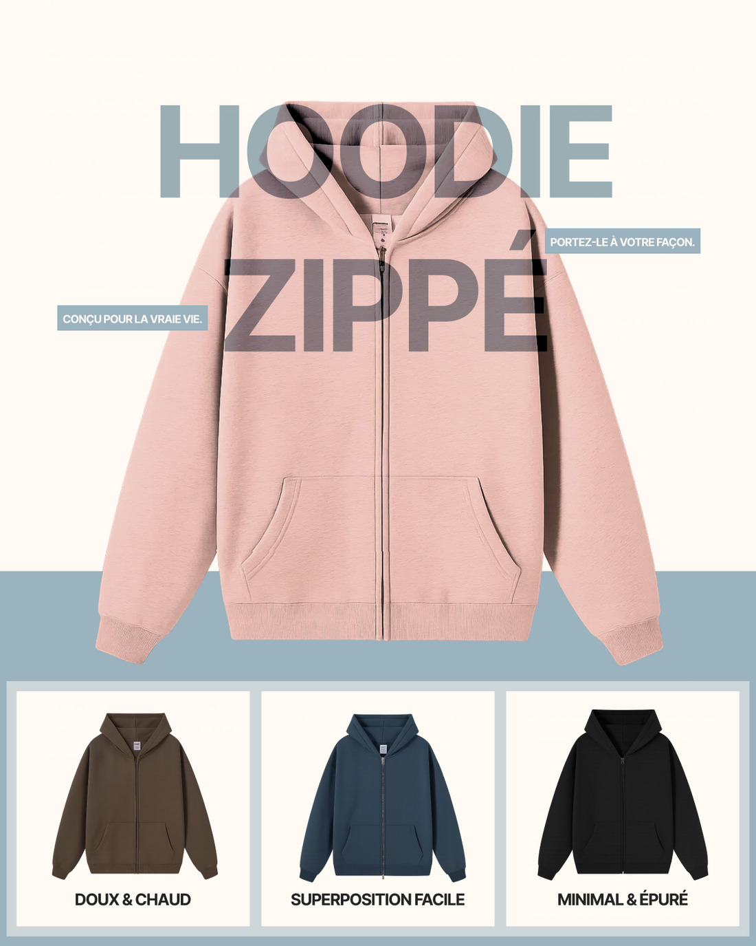 Hoodie Zippé
